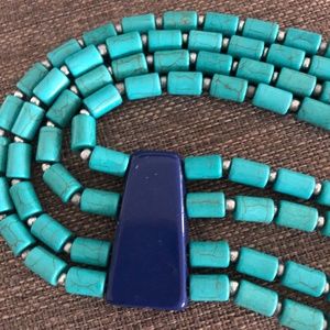 Chicos Turquoise and Jade Necklace